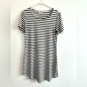 Black and White striped T-Shirt Dress